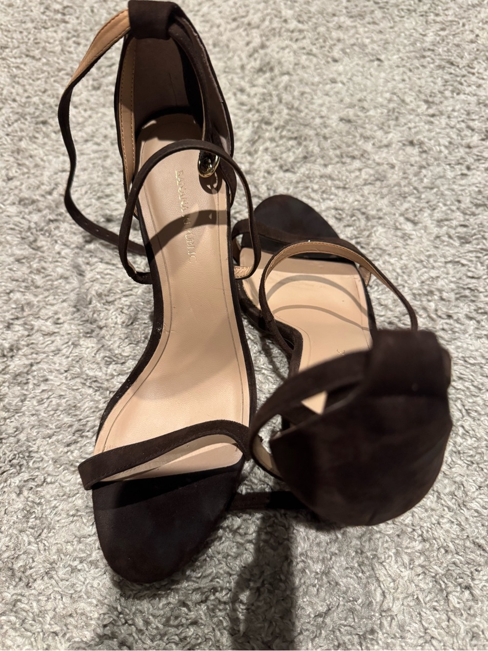 Banana Republic Dark Brown Strappy Ankle-Tie Heels - Picture 7 of 10